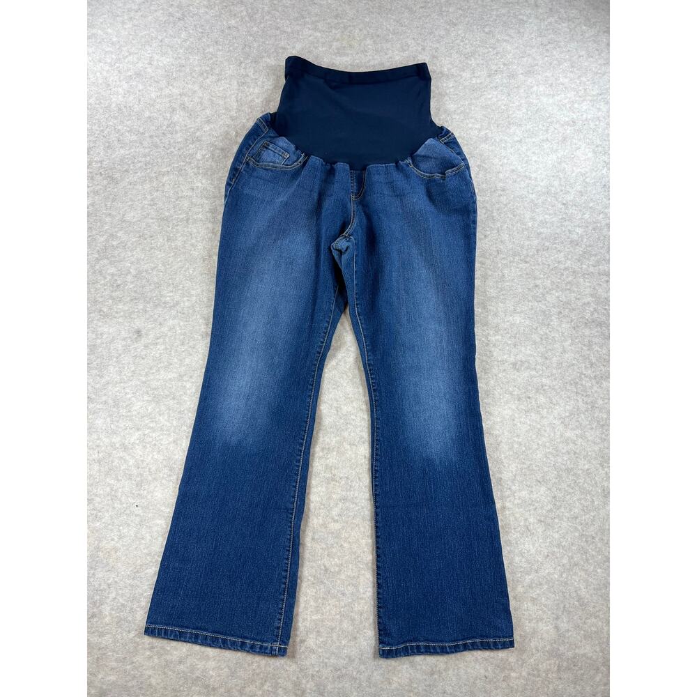 Motherhood Maternity Indigo Blue Secret Fit Belly Boot Cut Jeans Size XL Petite - Picture 2 of 7